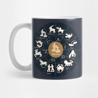 Aquarius, Zodiac, Astrology, Horoscope, Stars, Sun-and-moon. Birthday, Valentines-day, Holidays, Mug